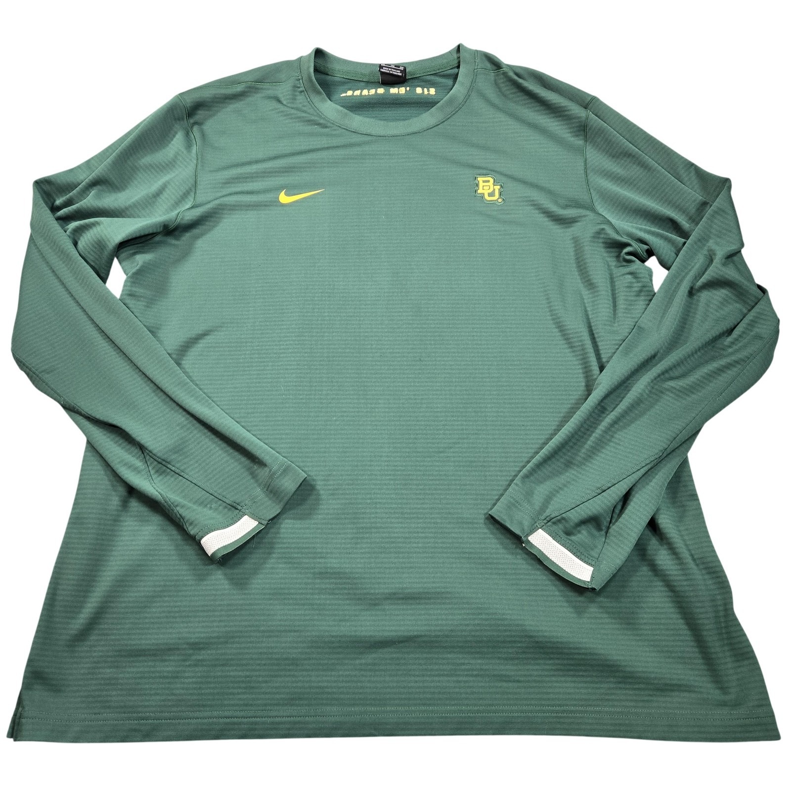 Baylor Bears Shirt Mens 2xl Green Ncaa Football Nike Dri Fit Long Sleeve Tee